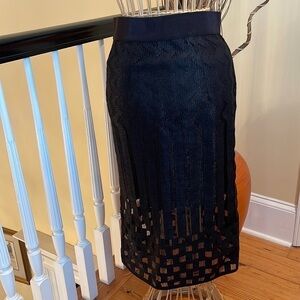 Made in USA fabric imported from Italy. Milly black skirt